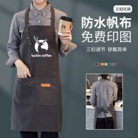 Tạp dề vải chống thấm nước logo tùy chỉnh Phục vụ Đặc biệt Barista Khách sạn Nhà bếp Quần áo làm việc Nam Nữ In tùy chỉnh20250219