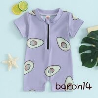 Tập Đi Bé Gái Rash Guard Đồ Bơi Rompers Dây Kéo Tay Ngắn In Bơ Trẻ Em Bộ Đồ Bơi Cho Bé