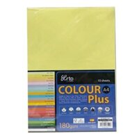 Tập Giấy Bìa Màu Vàng 180 gsm - Tập 10 Tờ - Khổ A4 - CR36552