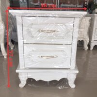 Táp gỗ đầu giường tân cổ điển  hai ngăn kéo sang trọng gỗ MDF