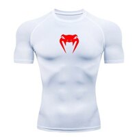 Tập Gym Thể Dục Áo nam Nén Tay Ngắn Nọc Độc UFC Áo Thun Mùa Hè Tập Luyện Top Thể Thao