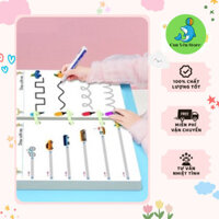 Tập tô vẽ thông minh, tập viết xóa được 64 trang, Sách viết xóa - Đồ chơi Giáo dục toàn diện Montessori cho bé từ 2-3xóa
