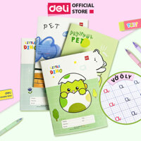 Tập Vở Học Sinh 4 Ô Ly Giấy Dày Trơn Mịn Deli - Vở Tập Viết Luyện Chữ Đẹp 48 Trang  80 Trang - Định Lượng giấy 70gsm  100gsm - 5 quyển - Cún Con - 80 trang100gsm