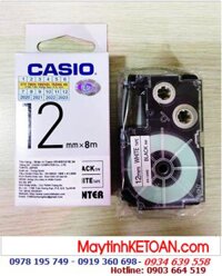 TAPE IN NHÃN CASIO XR-12WE1, Hộp mực/ Băng in nhãn