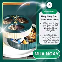[TAPHOASMALL] Khay Mứt Tết, Hộp Đựng Bánh Kẹo Hình Hươu Tròn 2 Tầng Sang Trọng