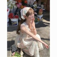 Tassel Floral2024Year Two Pieces New Patchwork Slip Dress Set Vacation Style Sweet Blouse WAIO