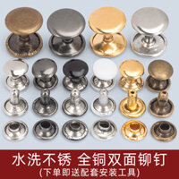 Tất cả đồng hai mặt đinh tán khóa kim loại trang trí túi da cam phụ kiện diy mẹ con khóa đinh va chạm giày mũ đinh XUAW