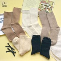 Tất cao cổ gân sọc trơn màu