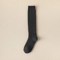 Tất Cao Cổ Giả Boot, Tất Bắp Chân Cotton Len Thu Đông Chất Dày Mềm Mịn PK227 - Ghi đậm