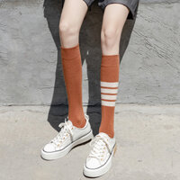 Tất Cao Cổ Giả Boot, Tất Bắp Chân Cotton Len Thu Đông Phong Cách Thể Thao PK521 - Cam