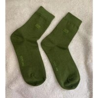 Tất chân nam cổ cao bắp chân - Chất liệu cotton thoáng mát - thấm hút mồ hôi- chống hôi chân - XANH - 5 ĐÔI