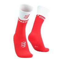 Tất chạy bộ Compressport Mid Compression Socks V2.0 - Đỏ/Trắng (Fluo Red/White)