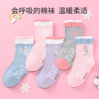 Tất công chúa đông lạnh được ủy quyền chính hãng Elsa Girls Spring Autumn (5 đôi)