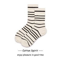 Tất cotton Spirit 2018 cổ điển sọc cho cặp đôi, tất cotton cao đến bắp chân, thiết kế unisex
