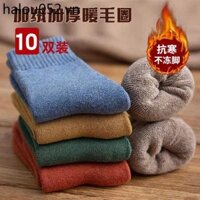 Tất Dày Nam Thu Đông Dày Tất Cotton Ấm Áp Tất Lông Cừu Cotton Tất Nam Giữa Ống Tất Mùa Đông