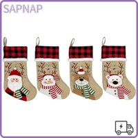 Tất Giáng Sinh SAPNAP, Tất Năm Gấu Nai Sừng Tấm Sang Trọng, Quà Tặng Người Tuyết Hoạt Hình Túi Quà Tặng Cho Lò Sưởi