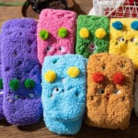 Tất giữ nhiệt dày BLAZESKY, Tất sàn dày chống trượt sang trọng, Tất lông cừu hoạt hình mềm mại dễ thương dành cho nữ tại nhà