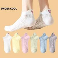 Tất Gót Nơ UNDERCOOL Tất Xuân Hè Mỏng Hàn Quốc Vớ cổ thấp nữ cotton cao cấp hút ẩm thoáng khí khử mùi hôi chân TC49