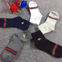 Tất Gucci Little Bee Nam Ống Giữa Bốn Mùa Cotton Nguyên Chất Giữa Ống Tất
