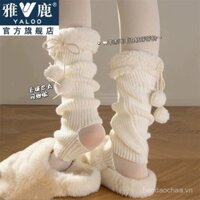 Tất lót chân màu trắng cho nữ tất lót chân dày mùa đông y2k giữ ấm và tôn dáng ống vừa tất lót chân