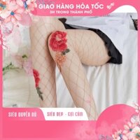 Tất lưới đính hoa hồng sexy 1043