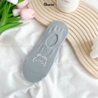 Tất lười nữ mùa hè họa tiết gấu cute, vớ mang giày búp bê chất liệu cotton mềm mại, thoáng khí - HAIGAU-UYE-7009-1DOI - Xám Nhạt