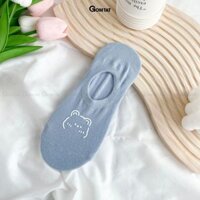 Tất lười nữ mùa hè họa tiết gấu cute, vớ mang giày búp bê chất liệu cotton mềm mại, thoáng khí - HAIGAU-UYE-7009-1DOI - Xanh