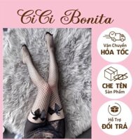 Tất lưới, vớ đùi ren phối nơ sexy cao cấp quyến rũ CPK31 Louis19 HCM
