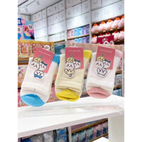 Tất Miniso Chiikawa Usagi Hachiware size 22-24, 68% cotton 29% chinlon 3% spandex