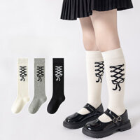 Tất mùa thu đông cho bé gái Tất nơ bắp chân Công chúa ngọt ngào Tất ống giữa