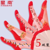 [Tất Năm Benming] Tất Đỏ Benming Năm Hổ Nữ Năm Dần Cotton Đáy Pha Lê Tất Mỏng Mùa Đông Tất Nữ Giữa Cắt