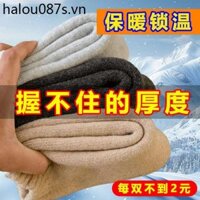 Tất Nam Giữa Ống Tất Thu Đông Lông Cừu Lót Dày Ấm Khăn Mùa Đông Màu Trơn Tất Cotton Thể Thao Ống Dài Bé Trai