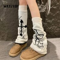 Tất ống dài WAY2TOP, Hàng dệt kim ống rộng Y2K Punk dệt kim, Cô gái cay Lolita Sweet Cool Calf tay áo