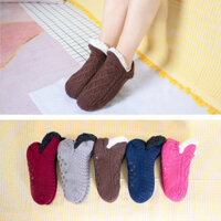 Tất Sàn Giày Người Lớn Thu Đông Đế Mềm Đế Dày Chống Trơn Trượt Làm Mát Người Lớn Tất Nhà Trong Nhà Tất Lông Cừu Lót Giữ Ấm