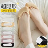 Tất thuyền nữ loại mỏng 100% cotton chống trượt không gót giày một lớp tất vô hình Miệng nông với tất Giày cao gót