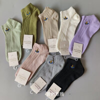 Tất thuyền nữ Vivienne Westwood Sao Thổ thêu nông đầy màu sắc vớ ngắn