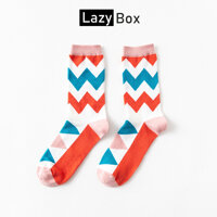 Tất vớ dài cao cấp chất liệu cotton họa tiết màu sắc - Mẫu 1