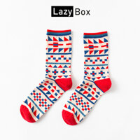 Tất vớ dài cao cấp chất liệu cotton họa tiết màu sắc - Mẫu 5