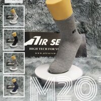 Tất Vơ nam cổ trung Cotton M201 kháng khuẩn khử mùi. Trắng, Đen, Xanh đen, Xám - Xám - Free Size