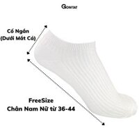 Tất Vớ Nam Nữ Cổ Ngắn GOMTAT Mẫu Gân Chìm, Chất Liệu Cotton Cao Cấp Thoáng Khí - FIVE-TAY10-NGAN - Trắng