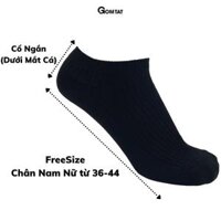 Tất Vớ Nam Nữ Cổ Ngắn GOMTAT Mẫu Gân Chìm, Chất Liệu Cotton Cao Cấp Thoáng Khí - FIVE-TAY10-NGAN - Đen