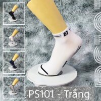 Tất Vớ Nam Nữ Cổ Ngắn AS-PS101. 4 màu Trắng, Đen, Xanh đen, Xám. Mềm mại, kháng khuẩn khử mùi, không hôi chân. - Trăng - Free Size