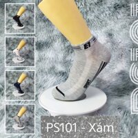 Tất Vớ Nam Nữ Cổ Ngắn AS-PS101. 4 màu Trắng, Đen, Xanh đen, Xám. Mềm mại, kháng khuẩn khử mùi, không hôi chân. - Xám - Free Size