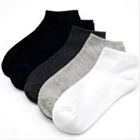 Tất Vớ Nam Nữ Cotton Cổ Ngắn Hàn Quốc - Tất Vớ Cổ Thấp Unisex Thấm Hút Mồ Hôi Cực Tốt - Trắng Trơn