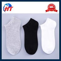 Tất Vớ Nam Nữ Unisex Cotton Trơn Cổ Ngắn, Cổ Thấp Thoáng Khí Khử Mùi Cực Tốt - ĐEN