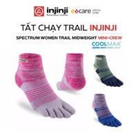 Tất vớ nữ xỏ ngón chạy bộ địa hình Injinji Spectrum Women Trail Midweight Mini-Crew