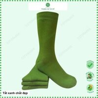 Tất xanh rêu, tất nam cổ cao chất liệu cotton co dãn 4 chiều. Vớ xanh dáng CA vải thun mát cực xịn trông hơi bị chiến. - XANH - 2 ĐÔI
