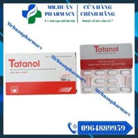Tatanol 500mg (Hộp 10 vỉ x 10 viên) – Thuốc hạ sốt, giảm đau