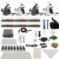 Tattoo Kits - Yuelong Complete Tattoo Kit 4 Tattoo Machine Guns Power Supply Tattoo Ink TK-3006 for Tattoo Supplies,Tattoo Needles