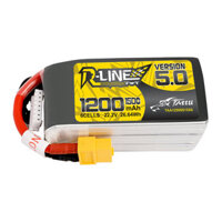 TATTU R-Line Version 5.0 22.2V 1200mAh 150C 6S LiPo Battery XT60 Plug for RC Drone